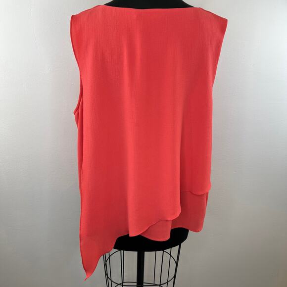 Soft Surroundings Orange Knit Asymmetric Layered Tank Sleeveless Blouse Plus 2X - Picture 5 of 7
